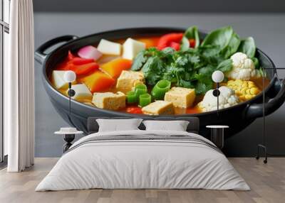 The hot vegetable cooking pot is the perfect combination of rich colors and healthy eating. Wall mural