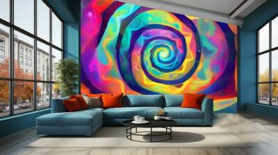 Vibrant Abstract Swirls Surrounding Deep Mysterious Core Wall mural