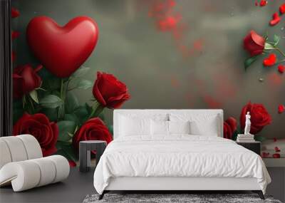 Vibrant and enchanting backdrop celebrating love on Valentines Day Wall mural