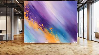 Vibrant Purple Abstract Gradient Watercolor Texture with Grunge Brush Effects on Artistic Paper Background Wall mural