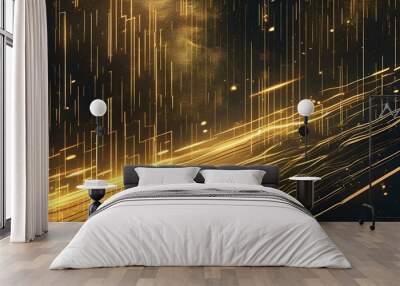 Vintage-inspired gold textured graphic poster design for a retro aesthetic Wall mural