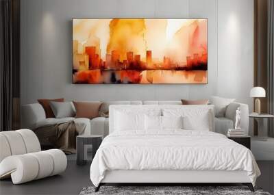 vivid watercolor mural bursting with color and artistic expression Wall mural