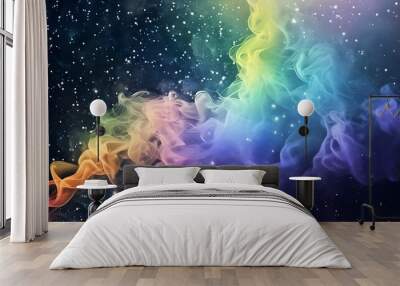 Whispers of Cosmic Smoke and Dazzling Stars Wall mural