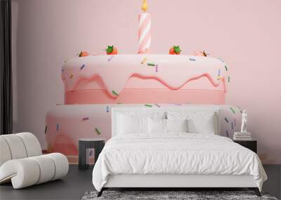 3d rendering birthday cake picture Wall mural