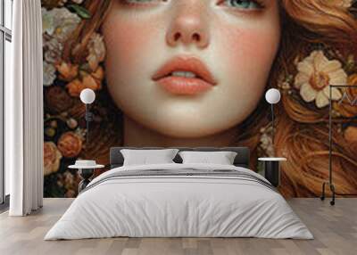 Beauty and Flowers Wall mural