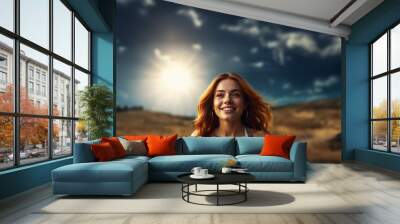 A beautiful woman with an ethereal beauty. Wall mural