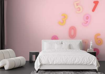 3D背景素材_数字_ピンク Wall mural