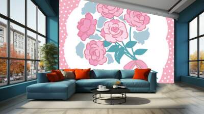 A bouquet of rose flowers. Vector illustration for invitation card, birthday card, wear design or other use. Wall mural