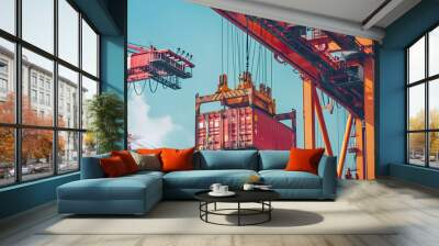 Freight transport import and export terminal Wall mural