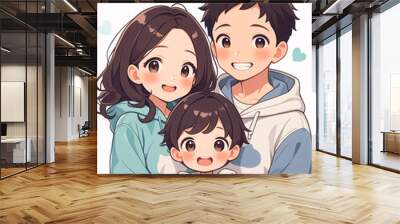 A happy family photo
 Wall mural