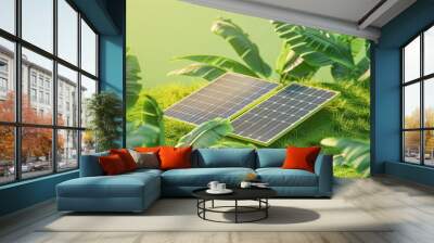 Solar panel 3D environmental protection renewable new energy illustration
 Wall mural