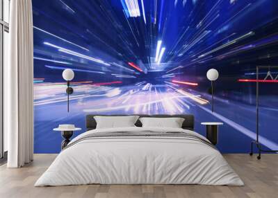 City light trails in Sydney Wall mural