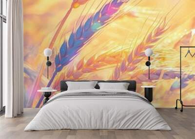 golden wheat field Wall mural