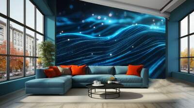 Technological particle line background Wall mural