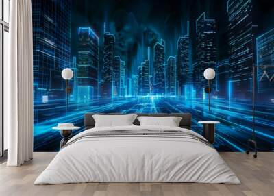 Urban technology background Wall mural