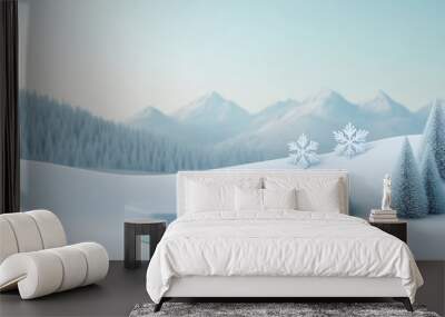 Beautiful winter snow commercial background
 Wall mural