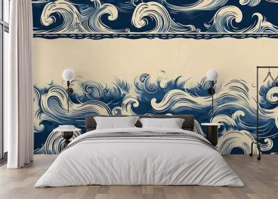 The classical traditional Chinese element wave texture art background Wall mural