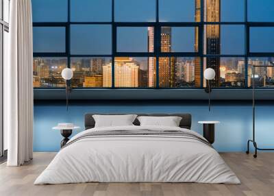 blank studio with cityscape background Wall mural