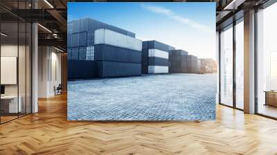 Industrial Container yard for Logistic Import Export business Wall mural