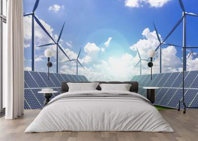 New energy, solar energy and wind power to solve future energy shortages Wall mural