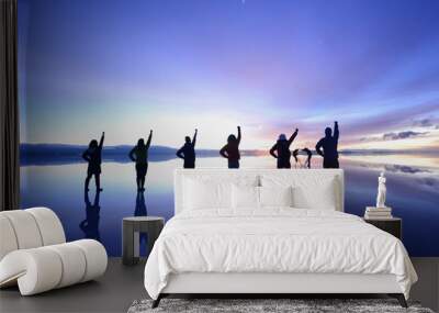 Dawn in Uyuni salt flat, Bolivia Wall mural