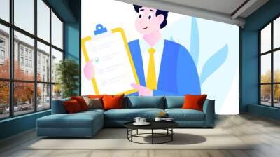 businessman with a clipboard Wall mural