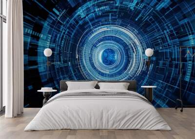 Mid_year_summary_of_blue_technology_halo_technolo Wall mural