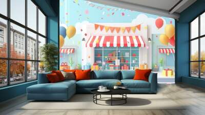 card with balloons shopping festival Wall mural