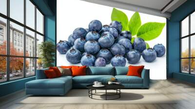 blueberries isolated on white Wall mural