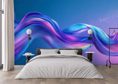 Dreamy purple blue background particle fluid cloth background picture Wall mural