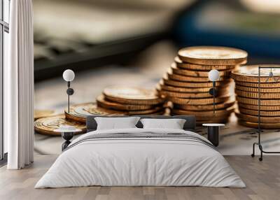 stack of coins Wall mural