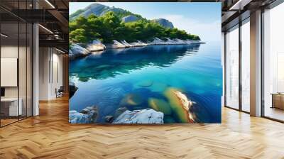 tropical island in the sea Wall mural