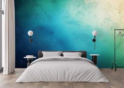 Teal Blue Green Gradient Background with Grainy Noise Texture Wall mural