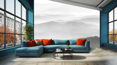 clouds over mountains Wall mural