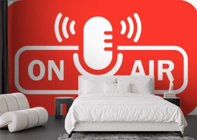 On air icon with microphone sign. Wall mural