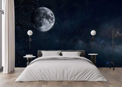 Moon_galaxy_night_sky_Space_background Wall mural