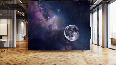 Moon_galaxy_night_sky_Space_background Wall mural