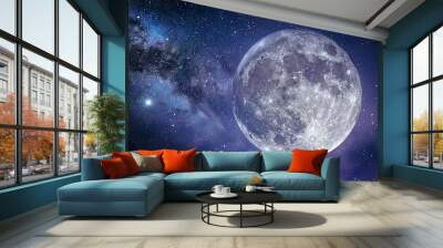 Moon_galaxy_night_sky_Space_background Wall mural