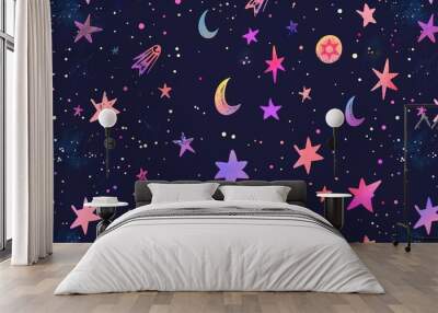 seamless pattern with stars Wall mural