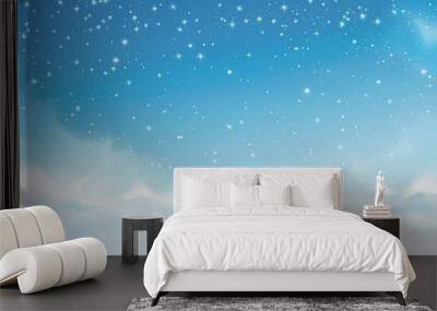 Sky_blue_background_Vector_Starry_Space Wall mural