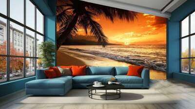 sunset_by_the_beach_quotes Wall mural