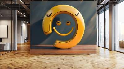 Abstract smile logo design featuring the letter U in a creative and modern style Wall mural