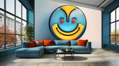 Abstract smile logo design featuring the letter U in a creative and modern style Wall mural