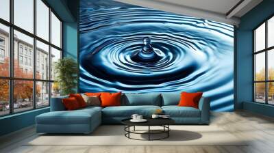 Calming Abstract Patterns of Ripples in Tranquil Blue Water Wall mural