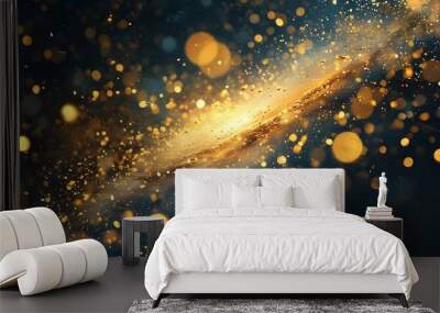 Celestial Dreamscape Featuring Golden Dust and Enchanting Bokeh Effects Wall mural