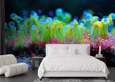 Colorful Microscopic Plankton: Essential Building Blocks of Ocean Ecosystems Wall mural