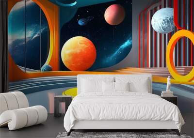 Creative concept space with an innovative product display backdrop Wall mural