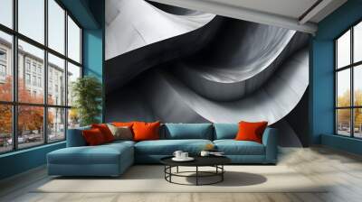 Dark Grunge Texture with Wavy Patterns in Modern Architectural Background Wall mural