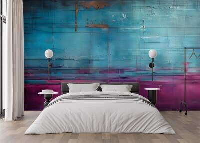 Dark Magenta Texture with Blue and Purple Hues in an Abstract Horizontal Design Wall mural