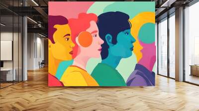 Diverse Silhouettes Representing Audience Targeting and Inclusivity Wall mural